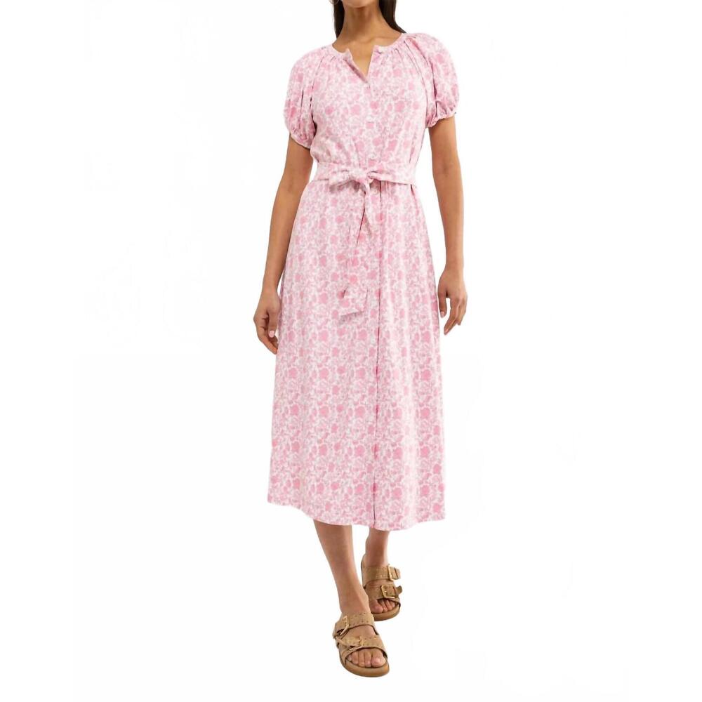 NEW SMITH & QUINN grenadine button front midi dress in spring morning